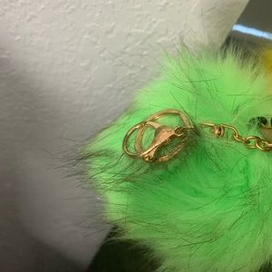 Green Furr Ball Keychain